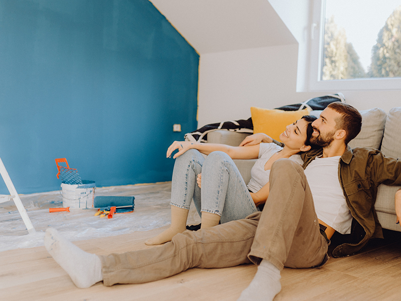 couple renovating room